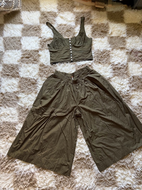 Free People Into You Eyelet Pant Set Size Large - Picture 4 of 10